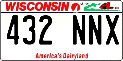 WI license plate 432NNX