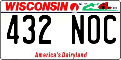 WI license plate 432NOC
