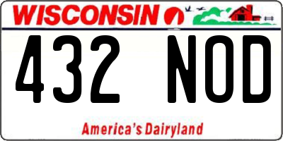 WI license plate 432NOD