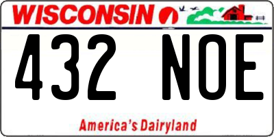 WI license plate 432NOE