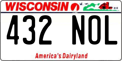 WI license plate 432NOL