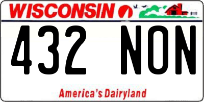 WI license plate 432NON