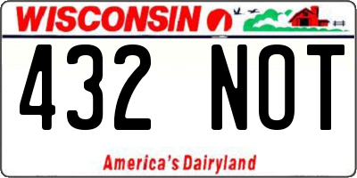 WI license plate 432NOT