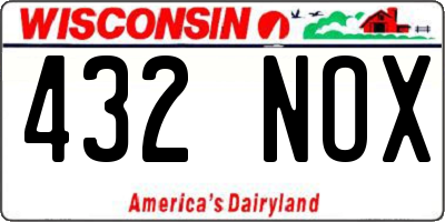 WI license plate 432NOX