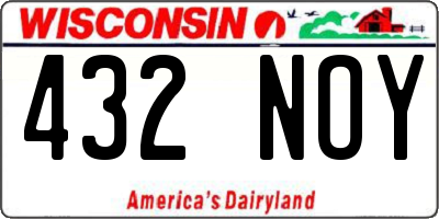 WI license plate 432NOY