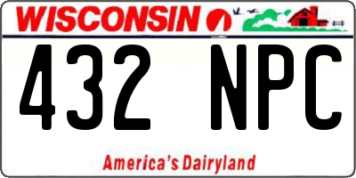 WI license plate 432NPC