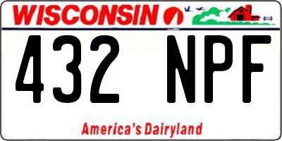 WI license plate 432NPF