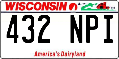 WI license plate 432NPI