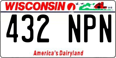 WI license plate 432NPN