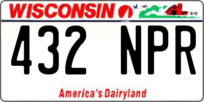 WI license plate 432NPR