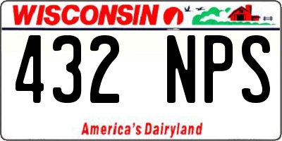 WI license plate 432NPS