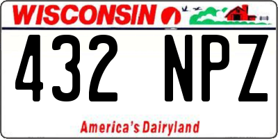 WI license plate 432NPZ