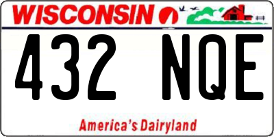 WI license plate 432NQE
