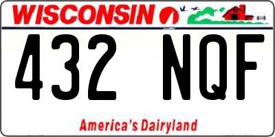 WI license plate 432NQF