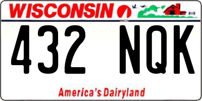 WI license plate 432NQK