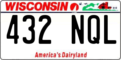 WI license plate 432NQL
