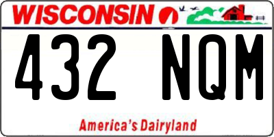 WI license plate 432NQM