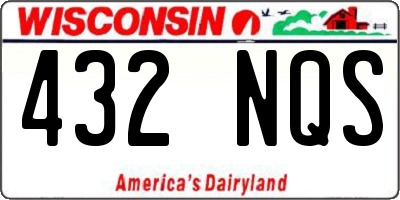 WI license plate 432NQS