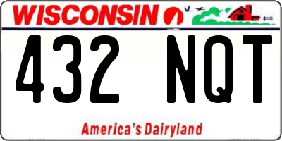 WI license plate 432NQT