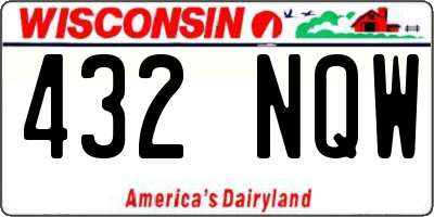 WI license plate 432NQW