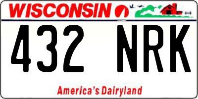 WI license plate 432NRK