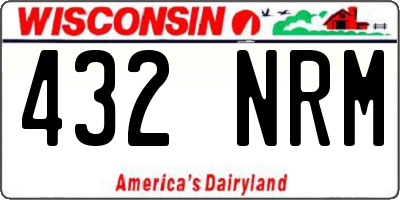 WI license plate 432NRM