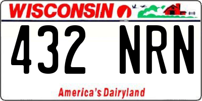 WI license plate 432NRN