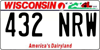 WI license plate 432NRW