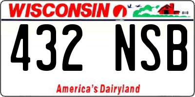 WI license plate 432NSB