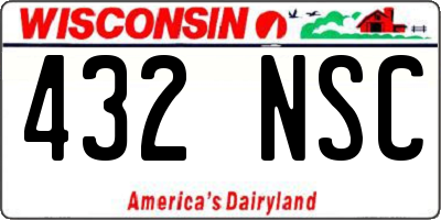 WI license plate 432NSC