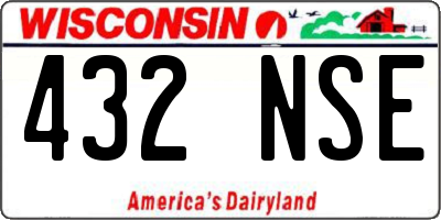 WI license plate 432NSE