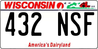 WI license plate 432NSF
