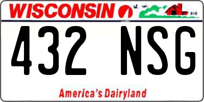 WI license plate 432NSG