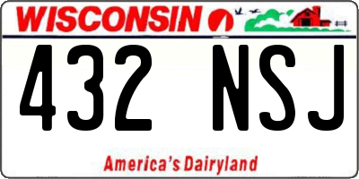 WI license plate 432NSJ