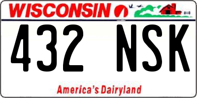 WI license plate 432NSK