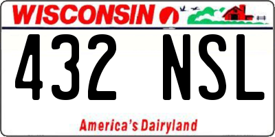 WI license plate 432NSL