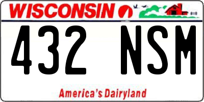 WI license plate 432NSM