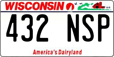 WI license plate 432NSP