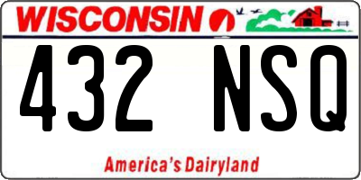 WI license plate 432NSQ