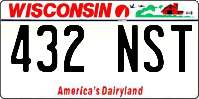WI license plate 432NST