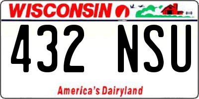 WI license plate 432NSU