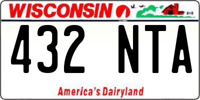 WI license plate 432NTA