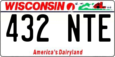 WI license plate 432NTE