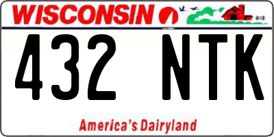 WI license plate 432NTK