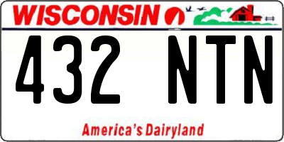 WI license plate 432NTN