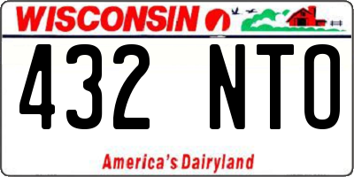WI license plate 432NTO