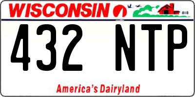 WI license plate 432NTP