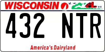 WI license plate 432NTR