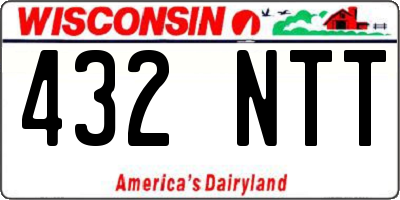 WI license plate 432NTT