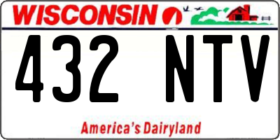 WI license plate 432NTV